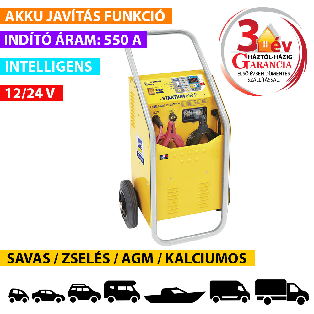 GYS Startium 680 E automata töltő-indító termék fő termékképe