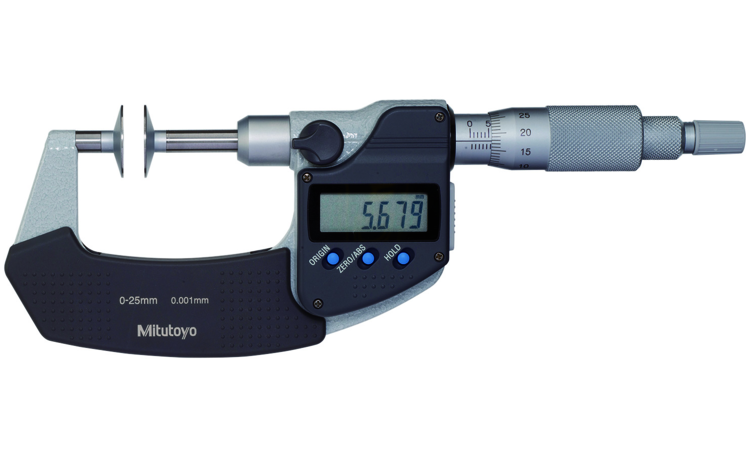 Mitutoyo Digimatic tárcsás mikrométer nem-forgó orsóval, 0-25 mm, 0.001 mm (369-250-30) termék fő termékképe