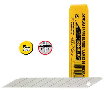 Olfa DKB-5 tördelhető penge, ezüst színű, 9 mm, 5 db/csomag termék fő termékképe
