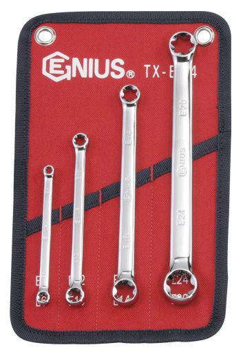 Genius Tools TX-E04 E-típusú (belső torx) csillagkulcs készlet, 4 részes termék fő termékképe